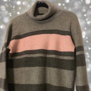 Talbots Pink and Grey Striped Sweater Size PS